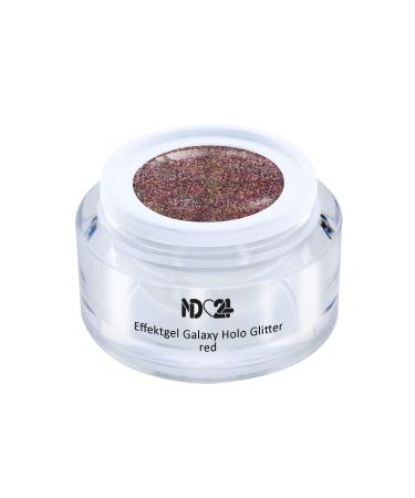 Uv Led Effect Gel Galaxy Holo Glitter Red - Red - Studio Quality - Made In Germany - 5ml