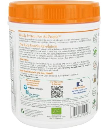 Organic Growing Naturals Rice Protein Powder - Original Formula - Buy Online on GoSupps.com