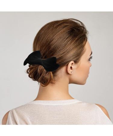 Lurrose 1pc Bow Hair Clip Velvet Bow Barrette Ribbon Bow Hair Clips Hair Accessory for Lady Bride bridesmaid Wedding Engagement Decoration (Black) - Buy Online on GoSupps.com