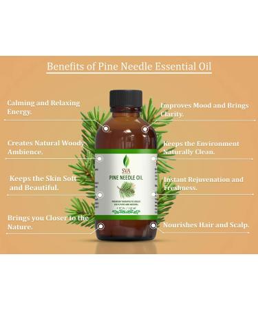 SVA ORGANICS Pine Needle Essential Oil 4 OZ - 100% Pure Therapeutic Grade for Skin & Hair Care - Buy Online on GoSupps.com