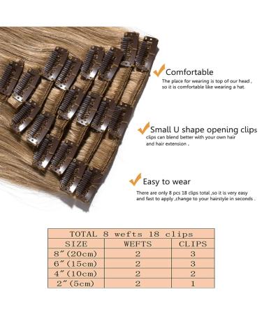 SEGO Clip In Extensions | Real Remy Hair | Heat Resistant Straight Honey Blonde #27 | 10 (25cm) - 50g - Buy Online on GoSupps.com