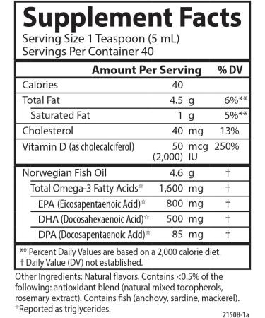 Carlson - The Very Finest Fish Oil + D3, 1600 mg Omega-3s, 50 mcg (2000 IU) Vitamin D3, Liquid Fish Oil and D3 Supplement, Norwegian, Wild Caught, Sustainably Sourced, Lemon, 200 mL (6.7 Fl Oz) - Buy Online on GoSupps.com