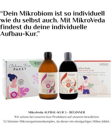 Microveda Structure Cure Beginner Kit - Vegan Ferment Drink with 33 Bacterial Strains 1x Microveda Life & Life Pure (2x0.5L Glass Bottles) - International Shipping Available - Buy Online on GoSupps.com