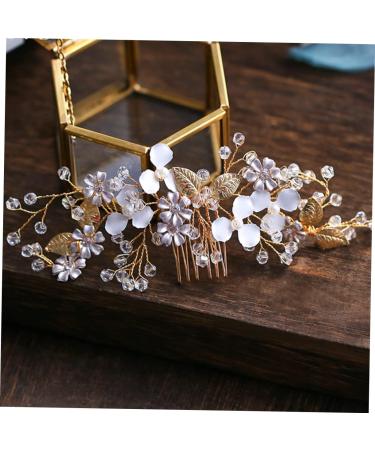 Angoily Rhinestone Hair Comb Wedding Hair Comb Vintage Hair Comb Floral Hair Comb Gold Hair Comb Wedding Pearl Hair Comb Gold Leaf Hair Comb Mori Department Accessories Bride - Buy Online on GoSupps.com