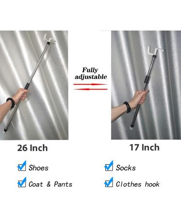 TOPFENG 26 Adjustable Dressing Stick for Shirts, Shoes, Socks - Stainless Steel - Buy Online on GoSupps.com