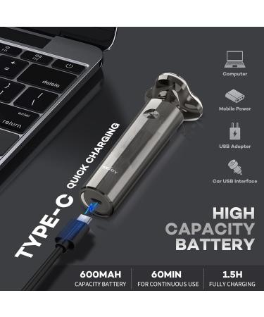 Men's 3D Rechargeable Electric Shaver - Waterproof Rotary Razor for Face, Anti-Pinch Technology - Ergonomic Design for Easy Use at Home or Travel - Buy Online on GoSupps.com