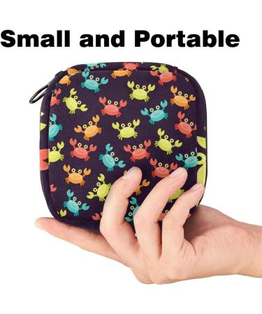 Menstrual Bag Zipper - Ladies Napkin Pouch & Tampon Collection for Women and Girls | Crab Pattern Design - Buy Online on GoSupps.com