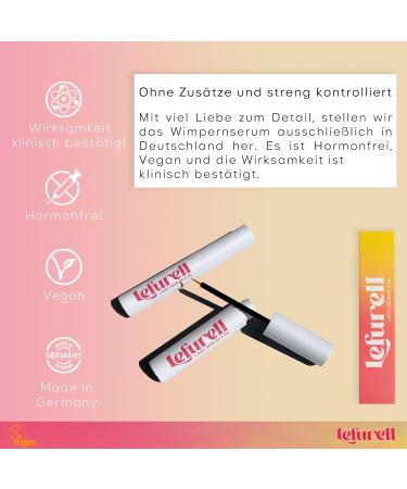 LEFURELL Eyelash Serum - Fast Growth for Long Full & Healthy Lashes | Hormone-Free Vegan Made in Germany 3 ml - Buy Online on GoSupps.com