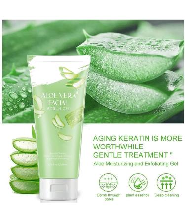 Aloe Vera Facial Scrub - Face Scrub Exfoliator - Aloe Vera Scrub Face Exfoliator - Dark Spot Remover for Face Scrub Gel - Clean Pore Dirt Oil Control - Moisturizing Hydrating Smooth Tender Refreshing - Buy Online on GoSupps.com