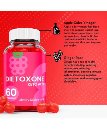 Dietoxone Keto ACV Gummies - Vegan Non GMO Advanced Formula (60 Gummies) - Buy Online on GoSupps.com
