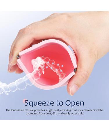 Healvian 4-Part Retainer Etui - Cute Slim Aligner Holder with Ventilation Holes | Dental Storage Container & Toothpaw Box for Prosthesis - Buy Online on GoSupps.com
