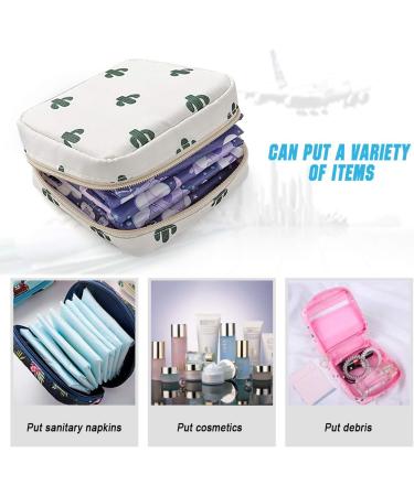 Portable Menstrual Cup and Sanitary Napkin Storage Bag (2 Pack) - Cactus + Begonia | Feminine Menstruation First Period Bag for Women and Teen Girls - Nylon, Compact, and Stylish - Buy Online on GoSupps.com