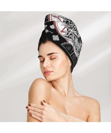Buy Evil Skull Magic Seal Microfiber Hair Towel | Soft Super Absorbent Coral Velvet Wrap for Long Curly & Thick Hair - Fast International Shipping - Buy Online on GoSupps.com