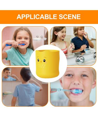 Kids Toothbrush Cup with Handle 300ml Bathroom Toothbrush Cup Kids Cartoon Cute Toothbrush Cup with Grip Colorful Kids' Toothbrush Cup Adorable Bathroom Accessories for Kids Boys Girls Little yellow chicken - Buy Online on GoSupps.com