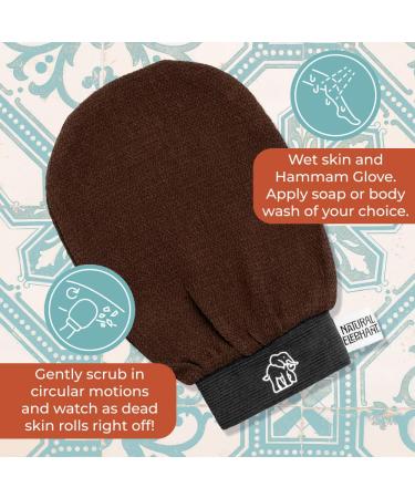 Natural Elephant Exfoliating Hammam Glove - Face and Body Exfoliator Mitt 5 and 10 Packs (3 Orange 2 Teal (Pack of 5)) - Buy Online on GoSupps.com