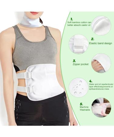 Reusable Organic Castor Oil Pack Wrap - Khaki | Eco-Friendly Compress for Detox & Pain Relief - Buy Online on GoSupps.com