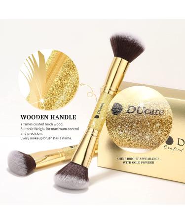 DUcare Duo End Makeup Brushes Set - Foundation, Powder, Contour Tools | Synthetic Cosmetic Brushes 2Pcs D01 - Buy Online on GoSupps.com