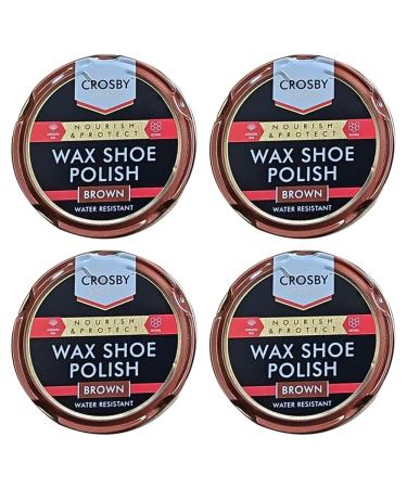 ZOPPER Brown Wax Shoe Polish 50ML Pack of 4 Water Resistant High Quality Smooth Shiny Polish Wax Protection and Nourishing Shoe Care Cream Traditional Tin for Leather Shoes