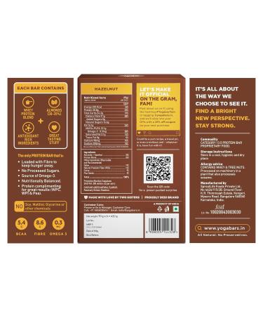 Yoga.bar 20g Protein Bars - Chocolate Brownie | Pack of 6 x 70g | Buy Internationally - Buy Online on GoSupps.com