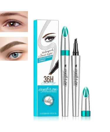 Bolisiya Jinhayson Microblading Eyebrow Pen Eyebrow Pencil 4 Tip Precision Waterproof Microblading Brow Pen Brown Long-Lasting Eyebrow Pencil For Natural Looking Brows Makeup (Light Brown)