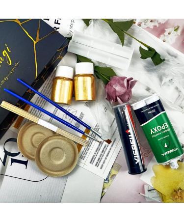 Kintsugi Repair Kit (Upgrade) - Gold Powder, Glue & Epoxy Putty - Starter Ceramic Kintsugi Craft Set - Buy Online on GoSupps.com