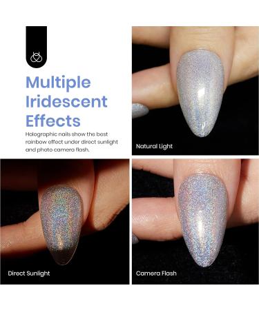 Beetles 15ml Holographic Silver Glitter Gel Nail Polish - Digital Error Unicorn Effect - Soak Off UV LED - Spring/Summer Design - 1Pcs Pack - Buy Online on GoSupps.com