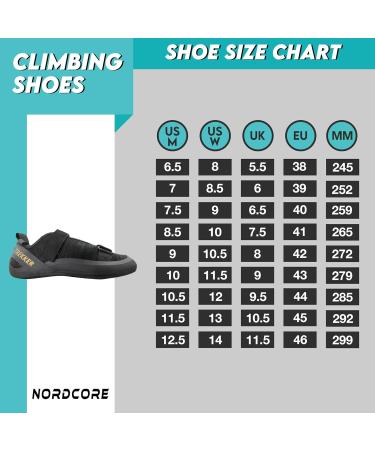 Northcore Climbing Shoes - Lightweight Breathable Men & Women Hiking Shoes - Non-Slip Double Strap Closure Tight-Fitting 44 EU Black - Buy Online on GoSupps.com