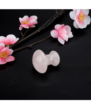 Portable Mushroom-Shaped Pink Quartz Massage Stone | Gua Sha Beauty Tool for Face Neck & Body Skin Tightening - Buy Online on GoSupps.com