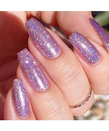 Glitter Gel Nail Polish - Purple Gel Nail Polish - Soak Off UV Sparkling Colors Nail Gel Spring Summer Gel Nail Art Manicure Varnish for Nail Starters Dark Purple - Buy Online on GoSupps.com