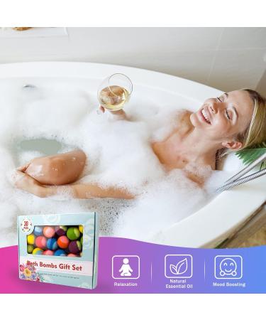 30 Pcs Bath Bomb Natural Organic Mini Bath Bombs Handmade with Rich Fizz - Best Birthday Gift for Kids/Women/Men Mother's Day 30 bath bombs - Buy Online on GoSupps.com
