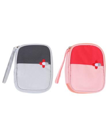 DOITOOL Travel Organizer Bags 2Pcs Portable First Aid Bags Small Medicine Bag Emergency Responder Pouches Empty Camping Zipped Pouch for Outdoor Camping Hiking Travel Travel Container