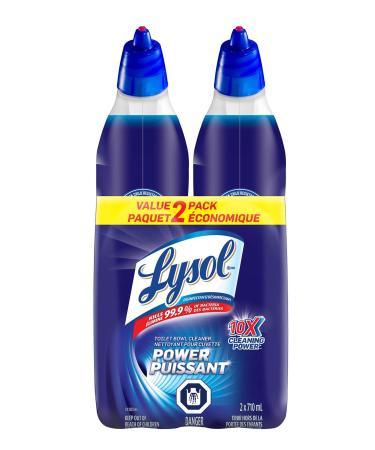 Lysol Toilet Bowl Cleaner Power For Cleaning and Disinfecting Stain Removal 10x cleaning actions 1420ml Pack of 2 (2 x 710ml)