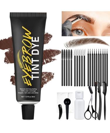 Instant Eyebrow Tinting Color Kit  Natural and Professional Eyebrow Tinting Kit for 4-6 Week Long-lasting  Waterproof Eyebrow Coloring Set  Brown