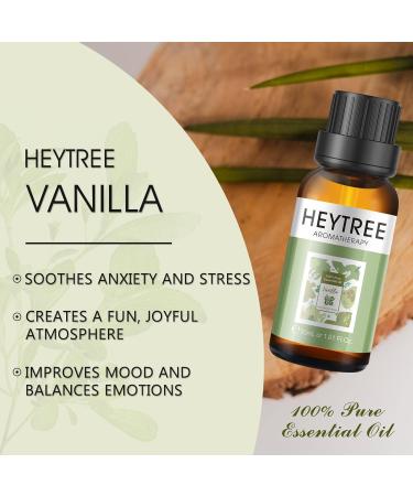 HEYTREE Vanilla Essential Oil 30ml - Pure Natural Aromatherapy Fragrance for Diffuser Humidifier - Relaxing Sweet Vanilla Scent - 1 Pack - Buy Online on GoSupps.com