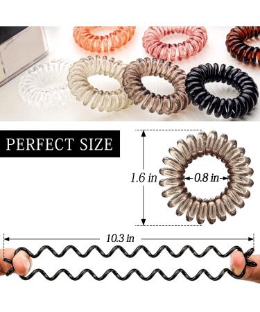 KANPRINCESS Spiral Hair Ties Set - 27 PCS No Crease Coil Phone Cord Hair Ties for Thick Hair - Women Ponytail Holder Elastics - Buy Online on GoSupps.com