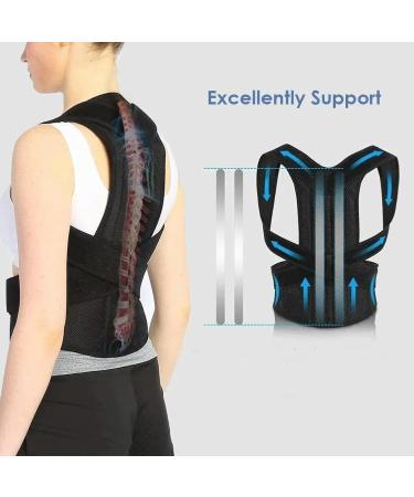 Posture Corrector Scoliosis Back Brace Spine Corset Shoulder Therapy Straight Back Support Posture Correction Belt Black M - Buy Online on GoSupps.com