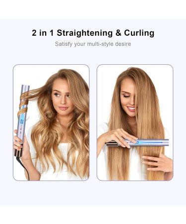 IG INGLAM 1 Round Flat Iron - 2 in 1 Infrared Hair Straightener & Curler Negative Ion Technology Rose Gold Professional Hair Tool for Gifts - Dual Voltage 110-240V - Buy Online on GoSupps.com