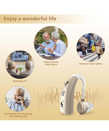 HiBRIQ Sound Device for Adults Adjustabel Volume with Charging Cable Rechargeable Digital Sound Device with 2 Modes and 8-Level Volume Adjustment - Gold - Buy Online on GoSupps.com