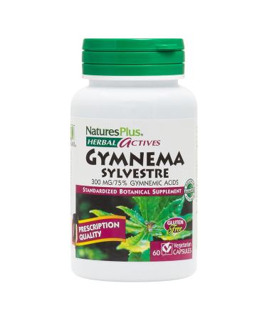 NaturesPlus Herbal Actives Gymnema Sylvestre - 300 mg - Ayurvedic Botanical Supplement - 60 Vegan Capsules (60 Servings)