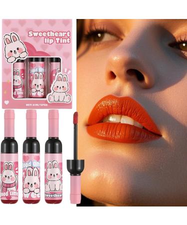 Lip stains lip pencil coloring | 3-color pigmented lip stain set wine bottle shape long-lasting daily makeup for women girls mothers or little ones - Buy Online on GoSupps.com