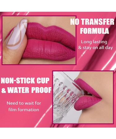 Oulac Matte Liquid Purple Lipstick | Long Lasting, Waterproof Lip Stain | Vegan & Cruelty-Free with Rose Oil | High Pigmented Formula | Light Purple M14 Unpredictable Kiss - Buy Online on GoSupps.com