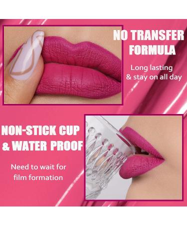 Oulac Purple Matte Liquid Lipstick - Long Lasting Lip Gloss | Vegan & Cruelty-Free | Deep Violet Lip Tint Stain with Vitamin E & Rose Oil | Waterproof Formula - M15 Butterfly Kiss - Buy Online on GoSupps.com