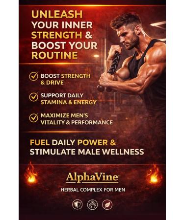 ALPHAVINE Testosterone Booster for Men Horny Goat Weed Tongkat Ali and Saw Palmetto 60 Capsules - Buy Online on GoSupps.com
