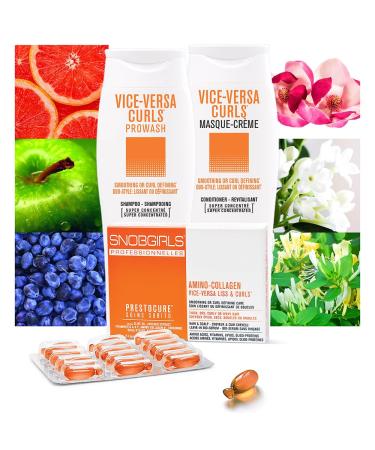 VICE-VERSA CURLS Vegan Curl Enhancer Set | Shampoo Conditioner & Oil for Curly Wavy Frizzy Hair - Perfect for All Curl Types - Buy Online on GoSupps.com