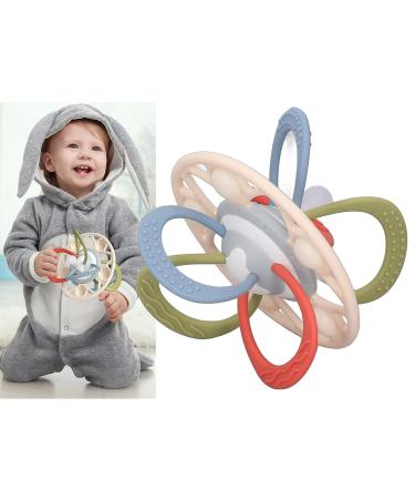 Colorful Lines Baby Teething Toy | Safe Silicone Teether for Pain Relief | Easy Grip for Gums Massage at Home - Buy Online on GoSupps.com