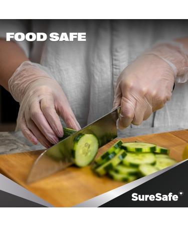 SURESAFE Clear Vinyl Gloves 3.5 Mil Latex Free Disposable Gloves Cleaning Gloves Food Prep Gloves Disposable Small Box of 100 - Buy Online on GoSupps.com
