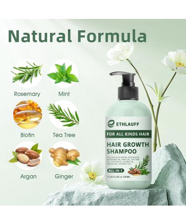 Rosemary Biotin Shampoo for Thinning Hair - Vegan Hair Growth & Volumizing Formula with Biotin & Jojoba Oil - Sulfate Silicone & Paraben Free - 11.8 oz - Buy Online on GoSupps.com