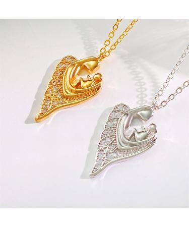 Oralgos Elegant Aesthetic Women's Necklace - Unique Mother Child Love Trailer Design in Copper - Buy Online on GoSupps.com