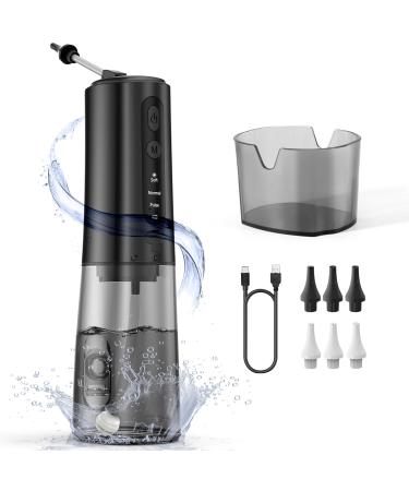 Ear Wax Removal Kit - Water Powered Ear Cleaner with 6 Reusable Replacement Tips and 3 Water Pressure Modes Safe Electric Ear Wax Removal Tool IPX7 Waterproof USB-C Rechargeable Ebony