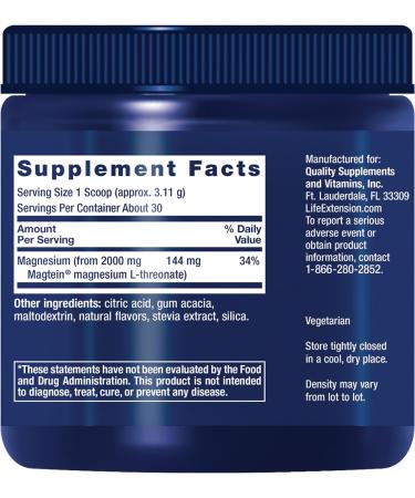 Life Extension Neuro-Mag Magnesium L-Threonate - Tropical Punch Flavor | 30 Servings - Mood & Cognitive Support - Buy Online on GoSupps.com